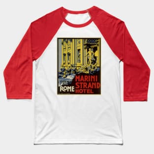 Vintage Travel Poster from Marini Strand Hotel Baseball T-Shirt